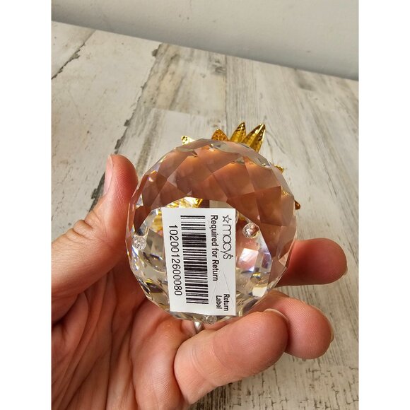 Swarovski Large pineapple crystal gold leaves vintage - Picture 6 of 6
